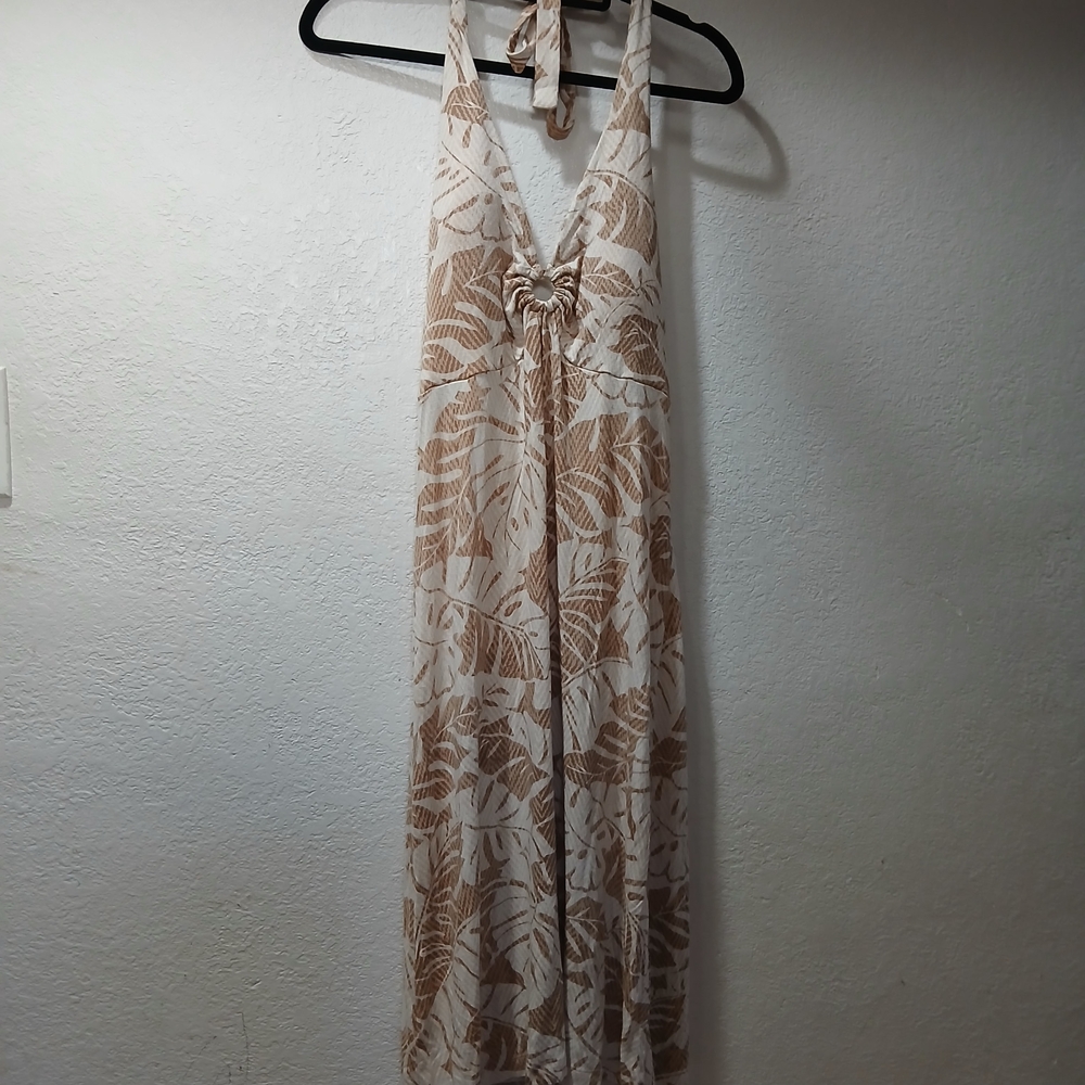 Tommy Bahama sizeM Tropical Leaf Print Halter Dress